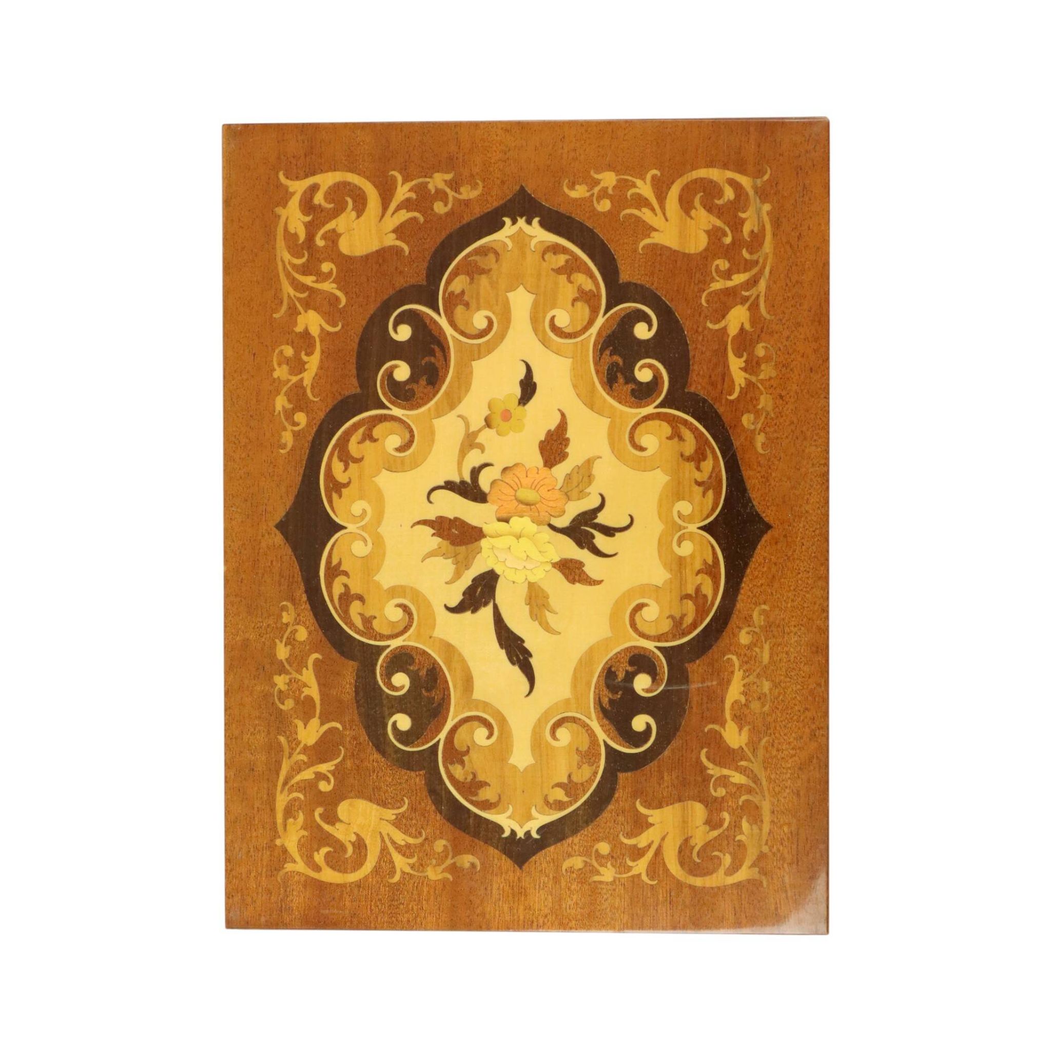 Italian Music Box Wooden Table Sorrento Sankyo