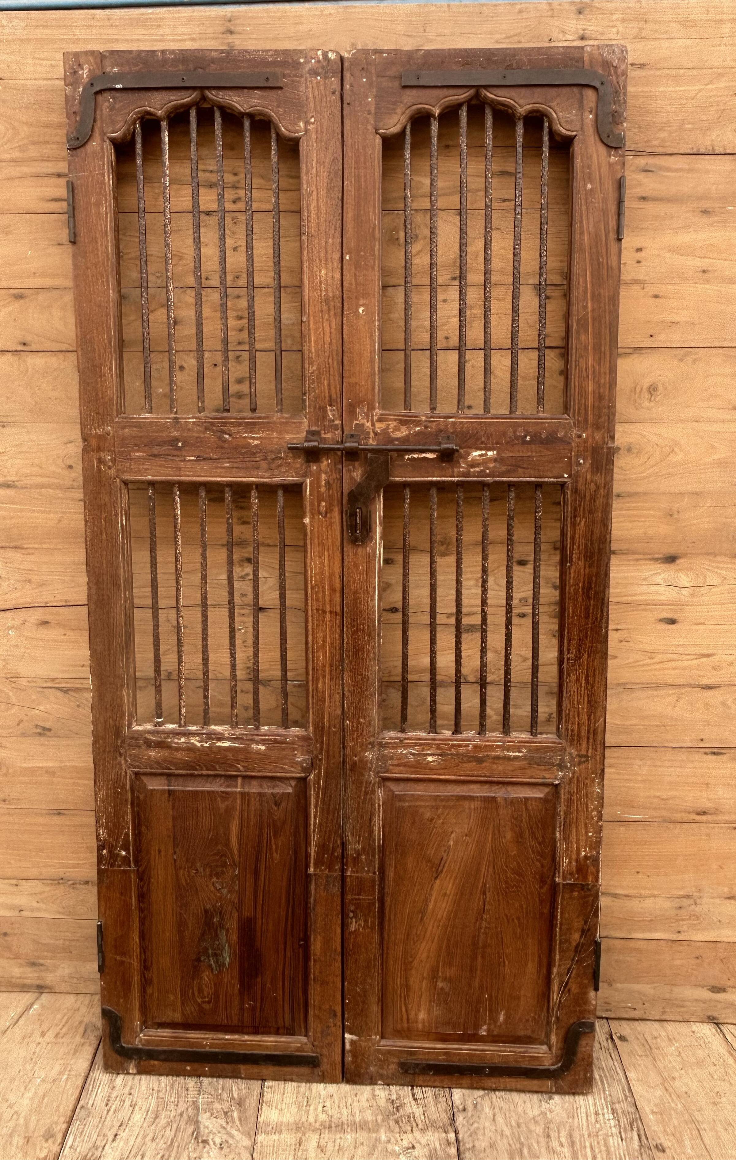Teak patio door