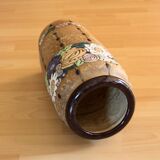 Handmade marked ceramic floor vase, vintage from the 70s