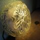 Round pressed glass ceiling light, floral center