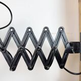 Applique murale industrielle noire à ciseaux, années 1950