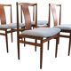 Set van 4 Henning Sørensen voor Danex eetkamerstoelen 'Vordingborg'