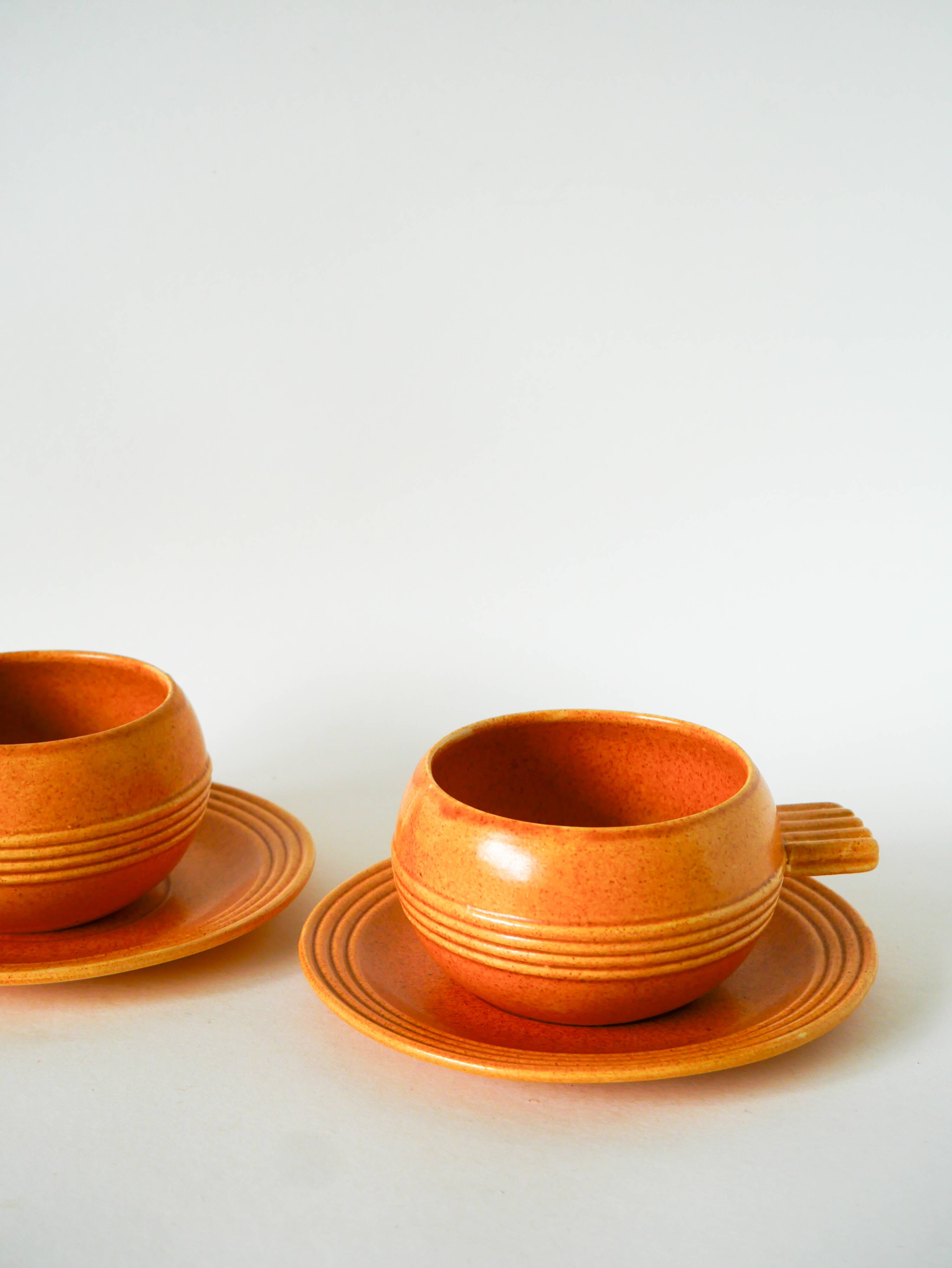 Pair of stoneware lunch plates, Made in France, 1970
