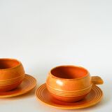 Pair of stoneware lunch plates, Made in France, 1970
