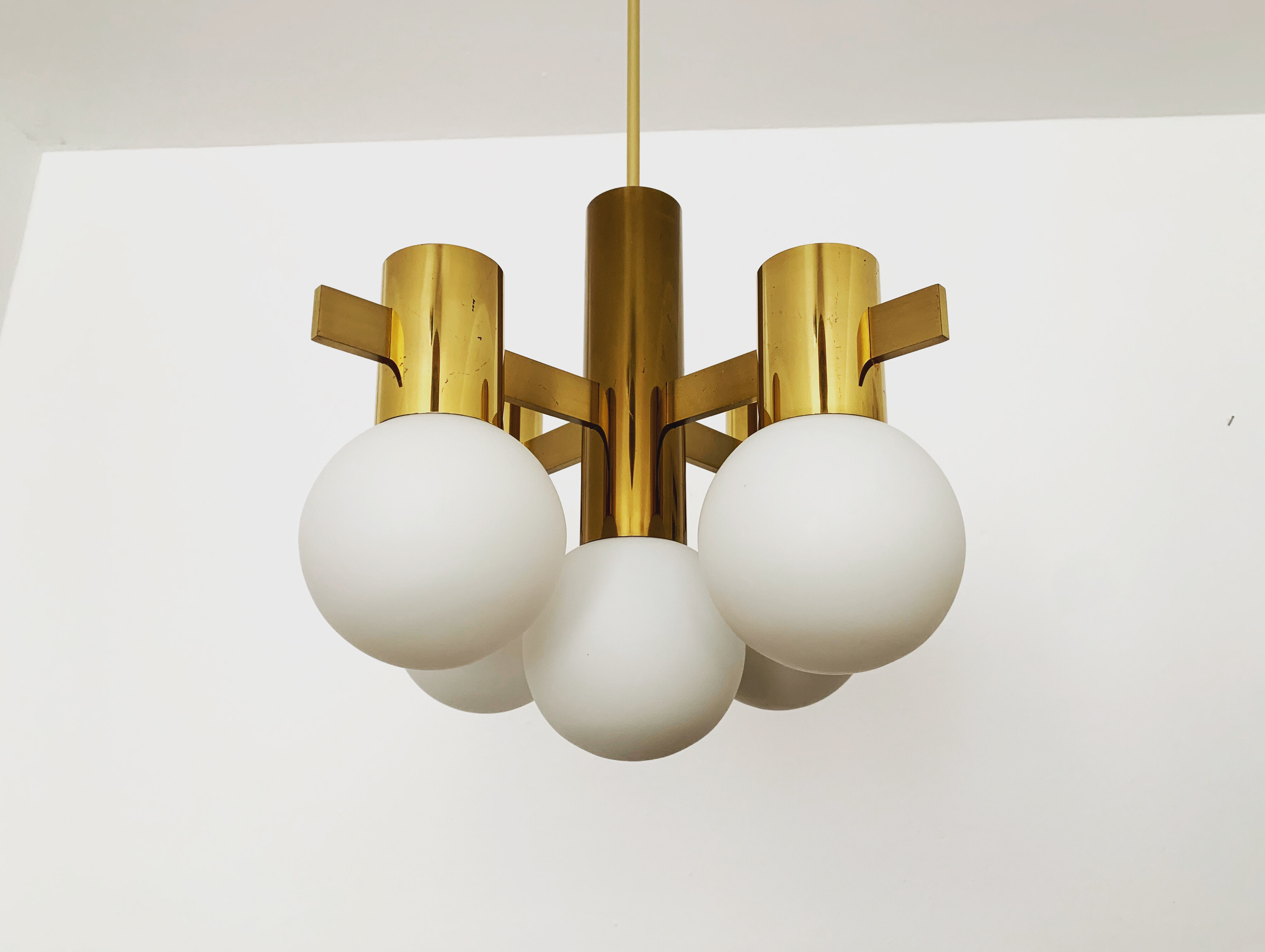 Swedish brass chandelier by Hans Agne Jakobsson