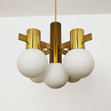 Swedish brass chandelier by Hans Agne Jakobsson