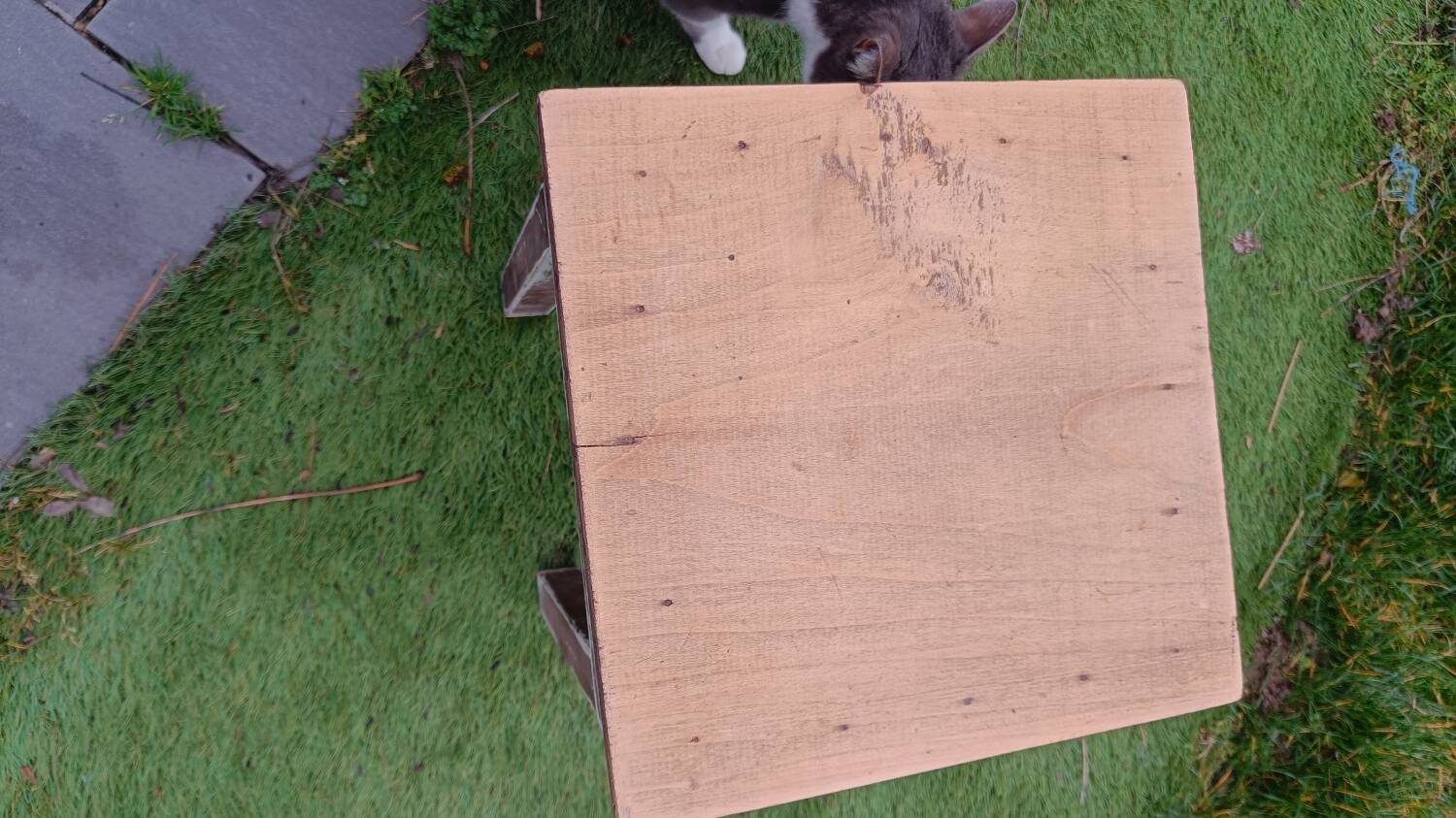 Patinated farmhouse stool