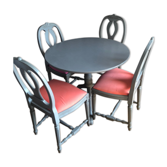 Table Flamant avec ses 4 chaises