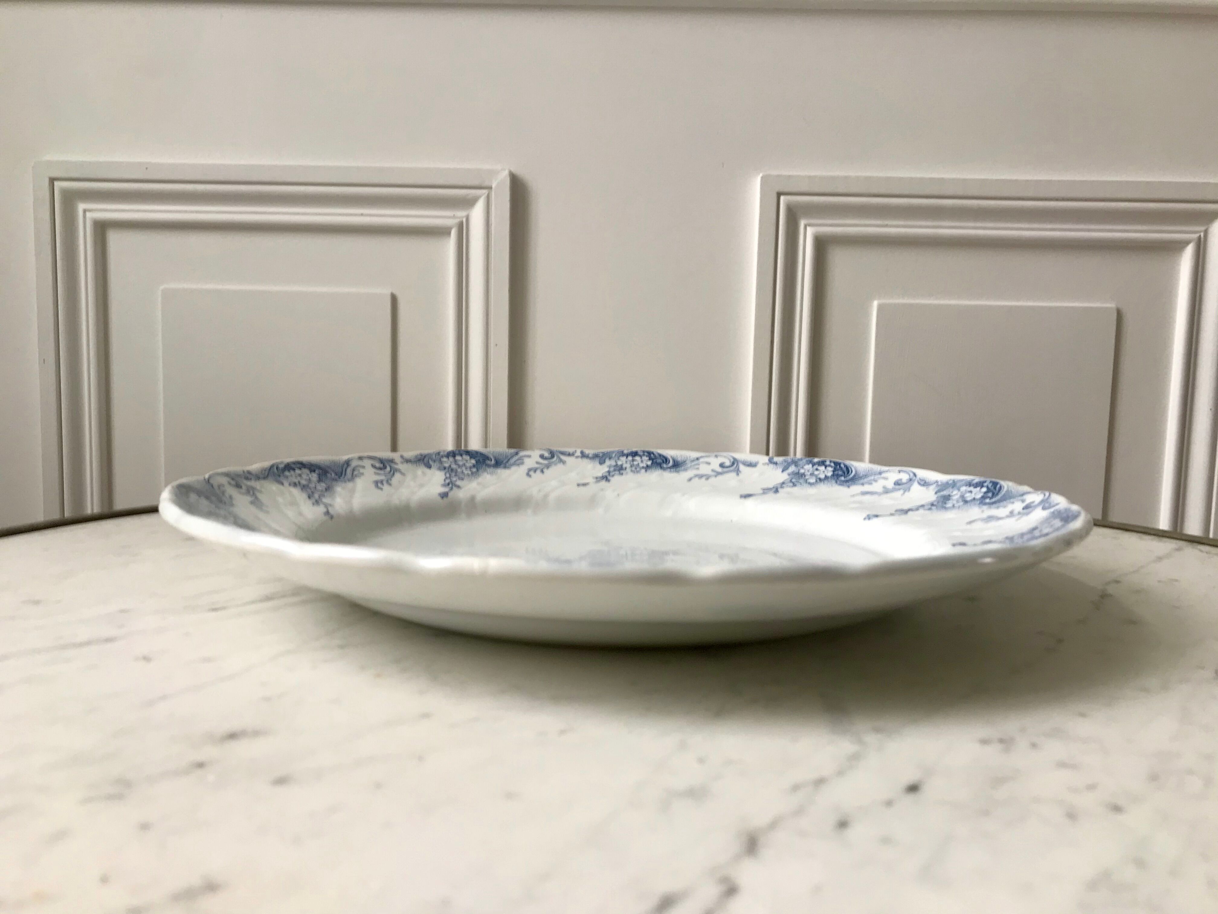 Round dish in Iron Earth K&G Lunéville model "Angèle" late 19th century