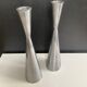Paire de bougeoirs diabolo IKEA en aluminium
