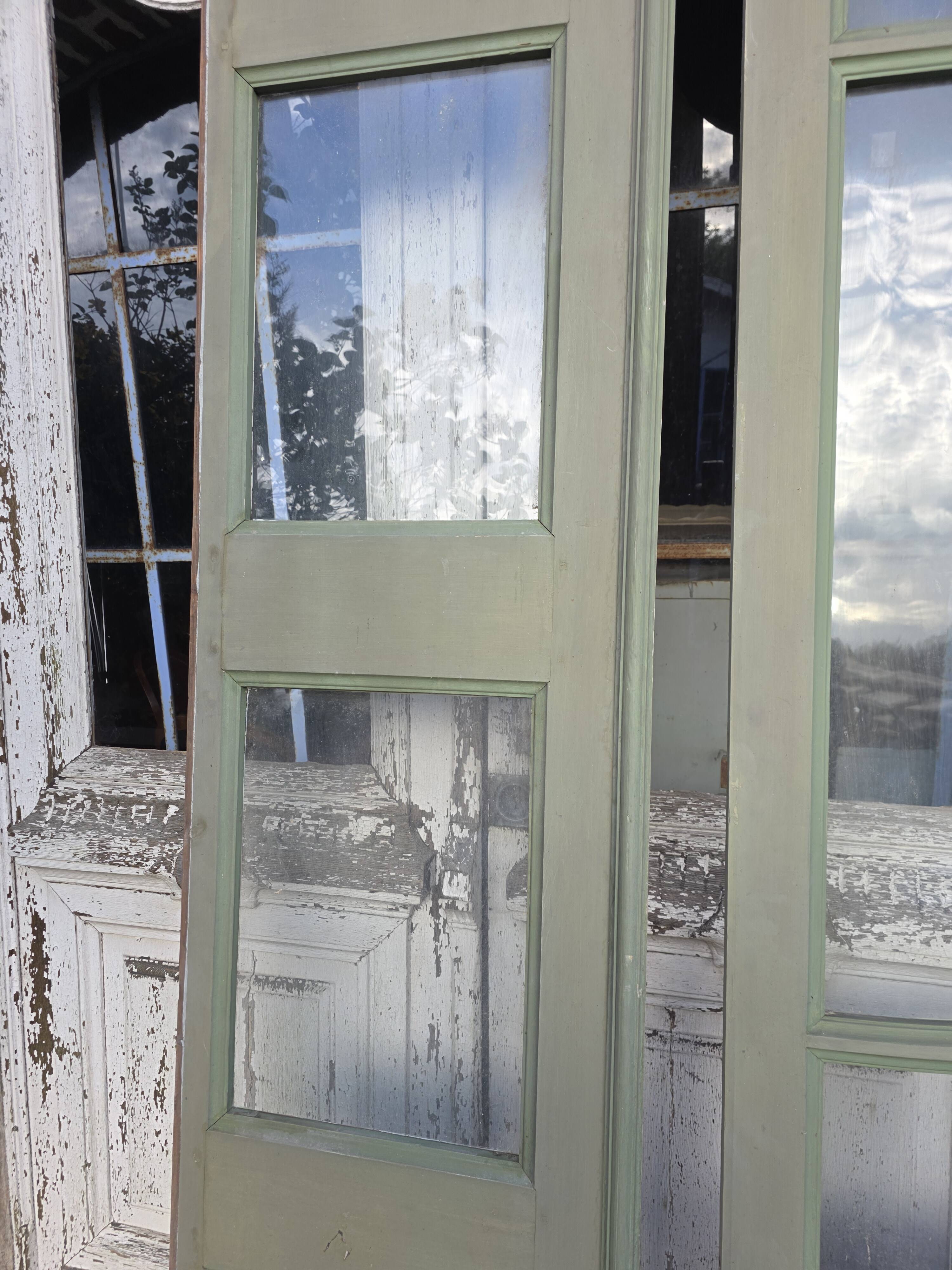 4 Art Nouveau partition doors + transom