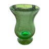 Vase Romain en verre souffle et Bulle vert de la verrerie de Biot