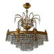Lustre en bronze et cascade de pampilles en cristal