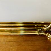 Vintage nesting tables in gold metal and smoked glass