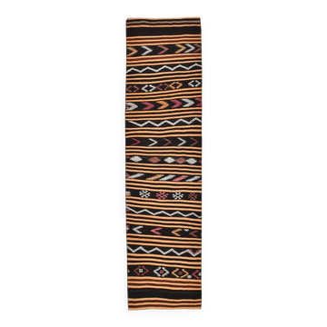3x12 Pinstriped Kilim Runner Rug, 91x349Cm