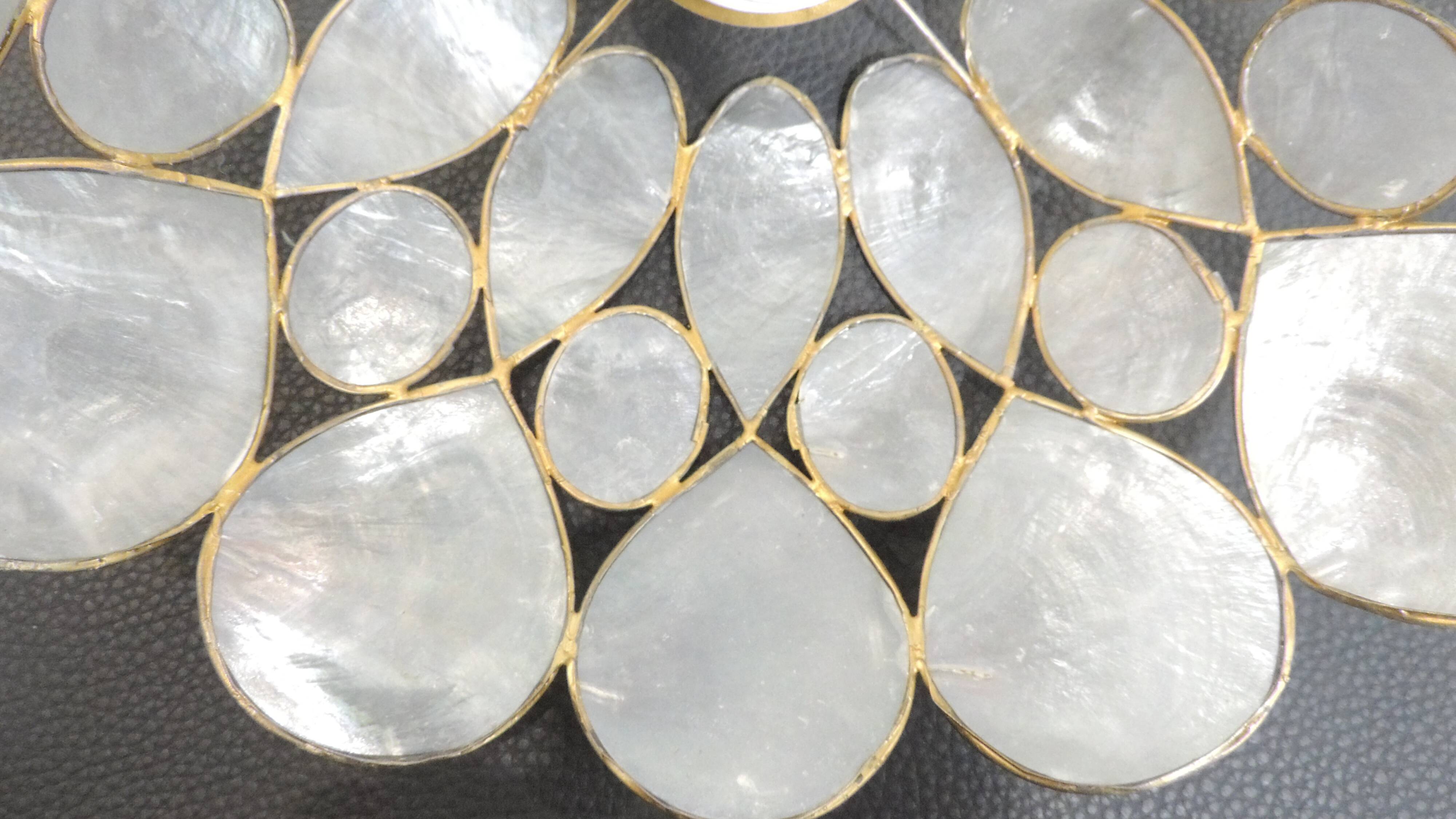 Vintage 1970s shell pendant lamp ceiling light lampshade