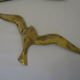 Ensemble de décoration murale 3 x mouette hirondelle oiseau laiton 80 / 90 s