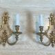 Pair of Bronze Wall Lights in Louis XVI Style by Lucien Gau