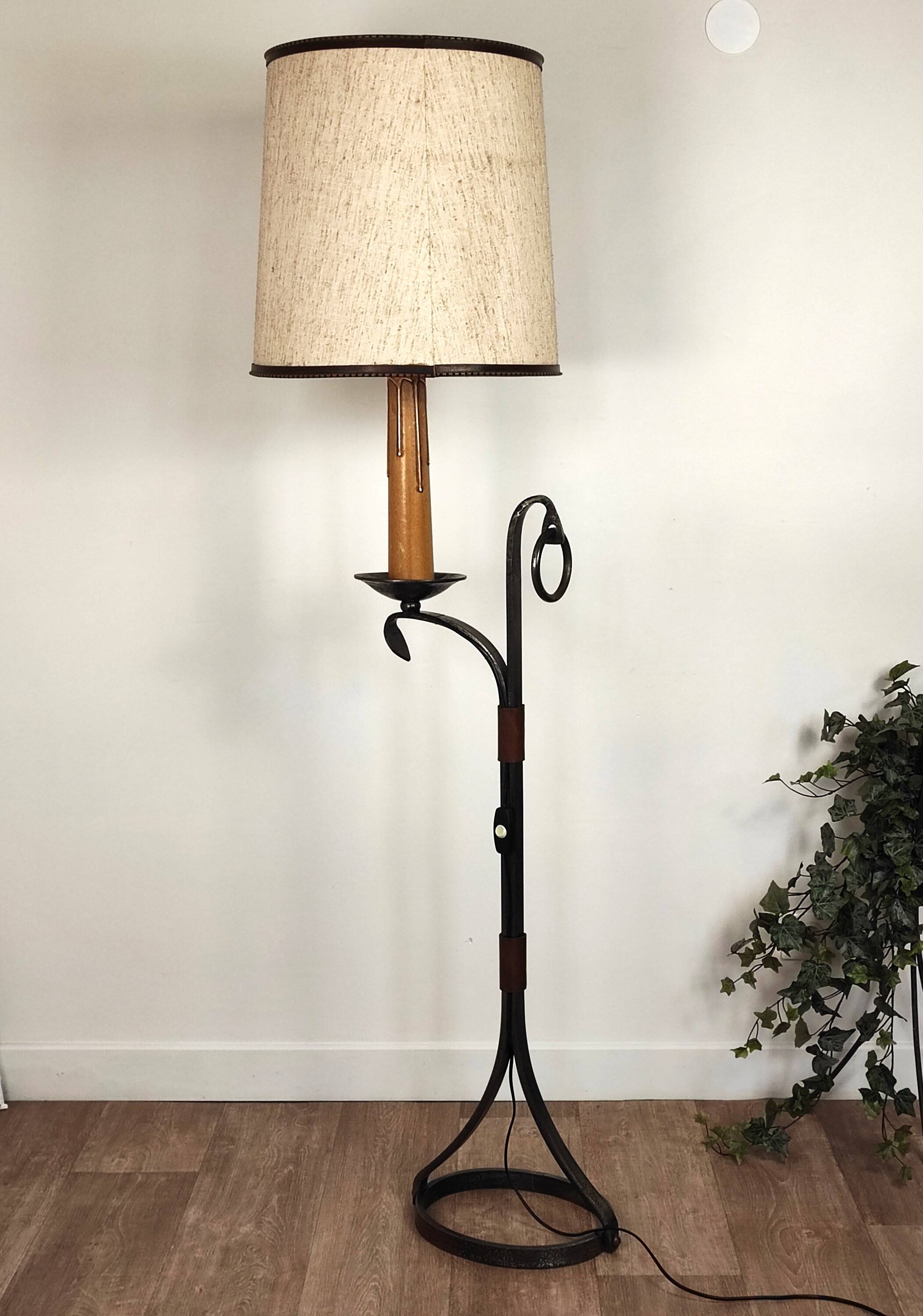 Wrought iron floor lamp Jean-Pierre Ryckaert