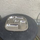 Compartment dish, vintage stainless steel servant
