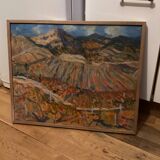 Old painting signed Oil on canvas “In Crimea” dimension: height -52cm- width -63cm-