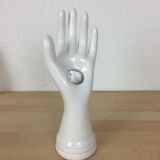 Hand soliflore baguier in white ceramic
