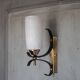 Vintage brass and iron wall light from the 1960s, Arlus.