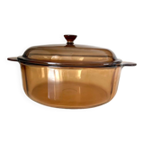 Vintage smoked glass casserole dish Corning France