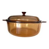 Vintage smoked glass casserole dish Corning France