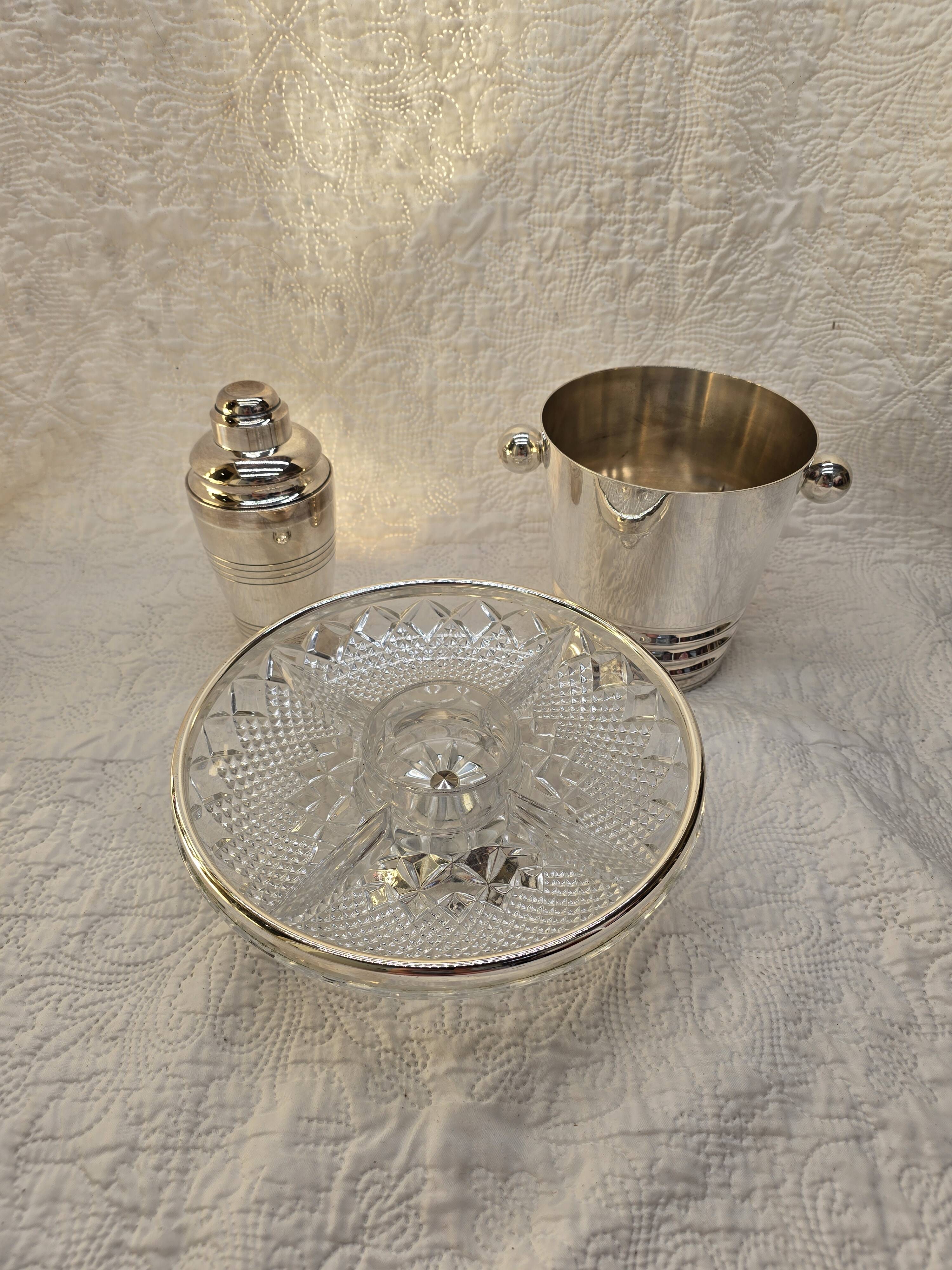 3-piece silver-plated aperitif set