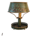 Metal bouillotte lamp, Empire style, green metal shade.