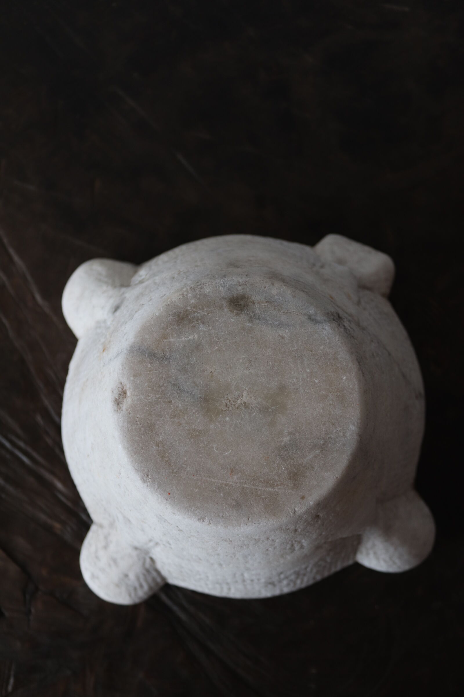 Antique white marble mortar