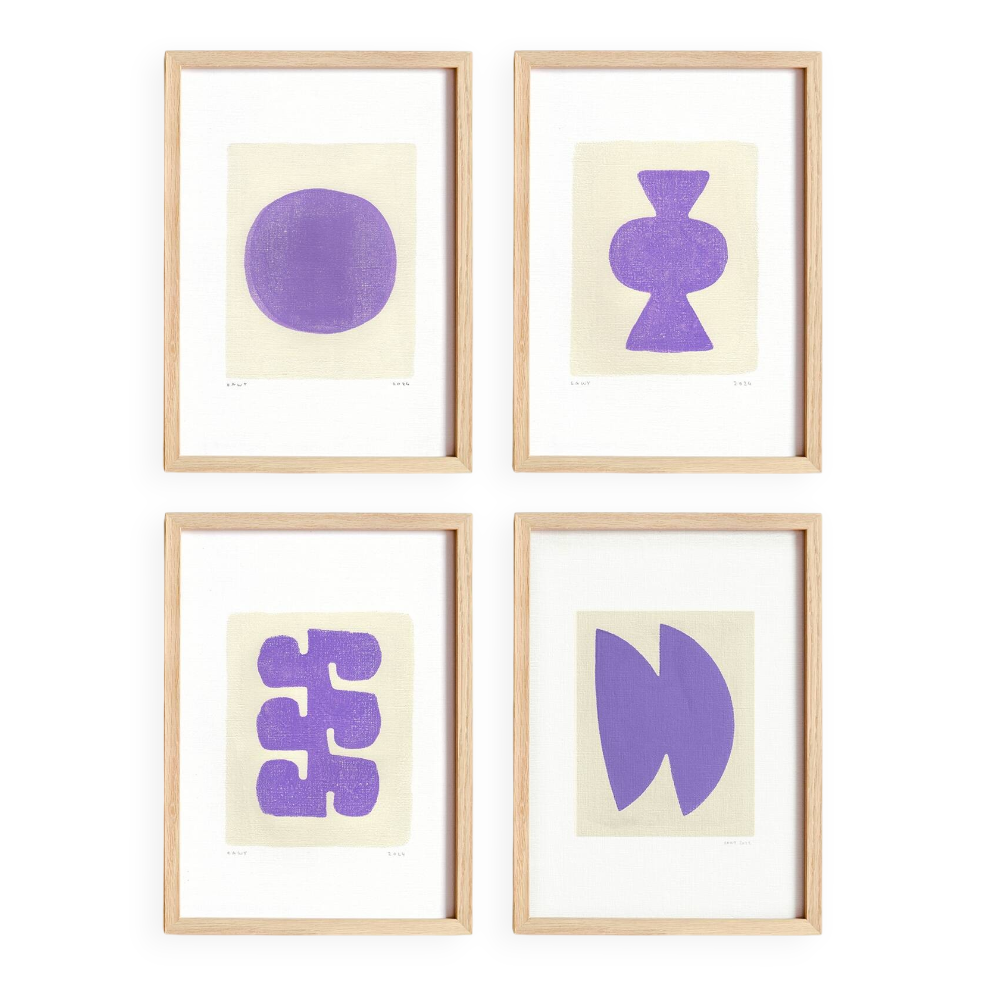 Collection of abstract paintings on paper signed eawy.