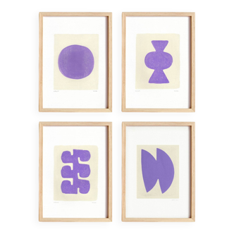 Collection of abstract paintings on paper signed eawy.