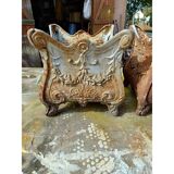 Pair of enamelled cast iron planters from 1900 from Charleville-Mézières