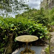 Large brass fruit bowl in Neo-Renaissance style