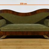 Canapé en Ronce d’Acajou, style Biedermeier – Fin XIXe