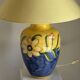 Large blue and yellow lamp with floral patterns H60