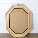 Miroir vintage octogonal en bois massif avec détails sculptés