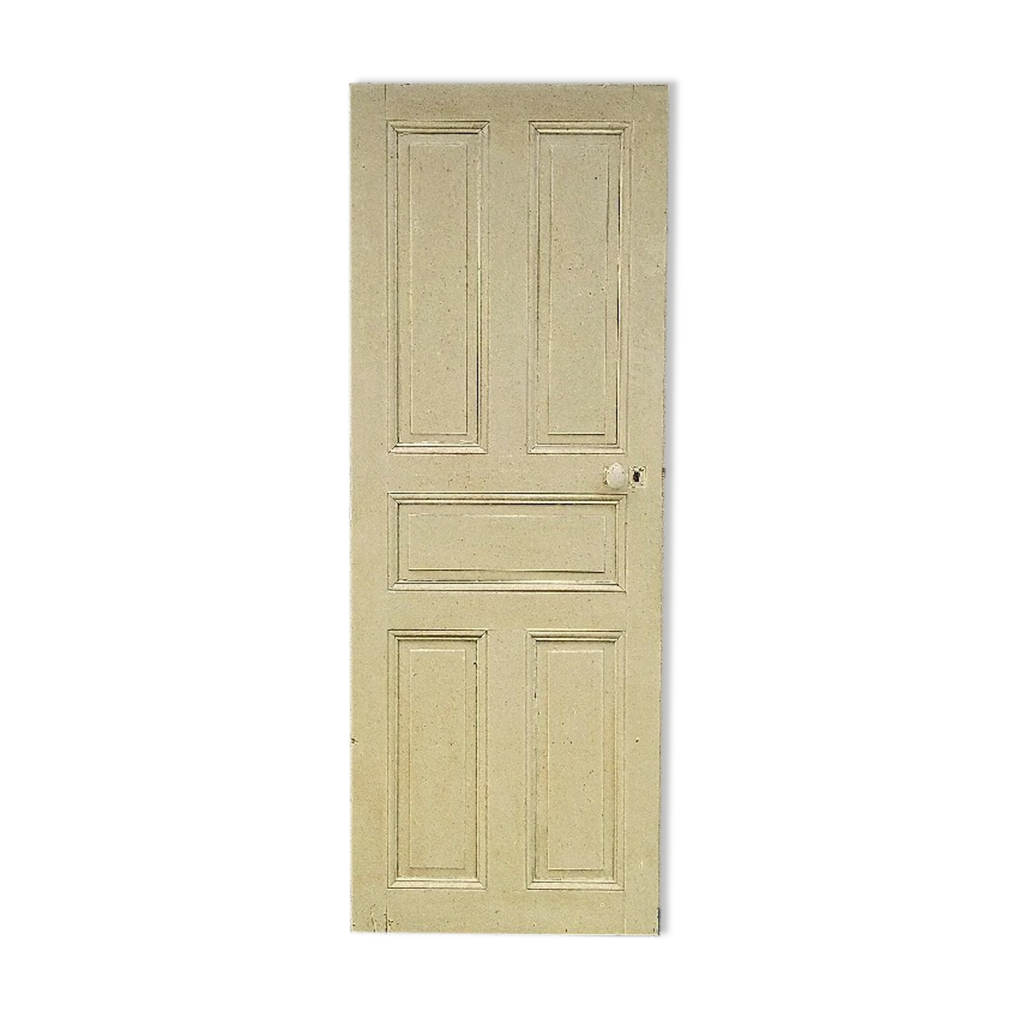 Old interior door wood painted vintage porcelain handle N°3