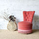 Fauteuil chauffeuse velours rose boudoir