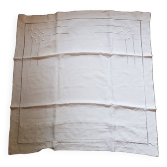 Hand embroidered linen pillowcase