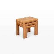 Vintage oak nesting tables by Van Den Berghe Pauvers, 1970s, set of 3