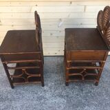 Paire de table de chevet en rotin