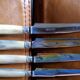 Box of 12 table knives goldsmith Apple handle horn and silver metal