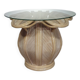 Split reed / pencil reed / rattan / bamboo bell flower side table.