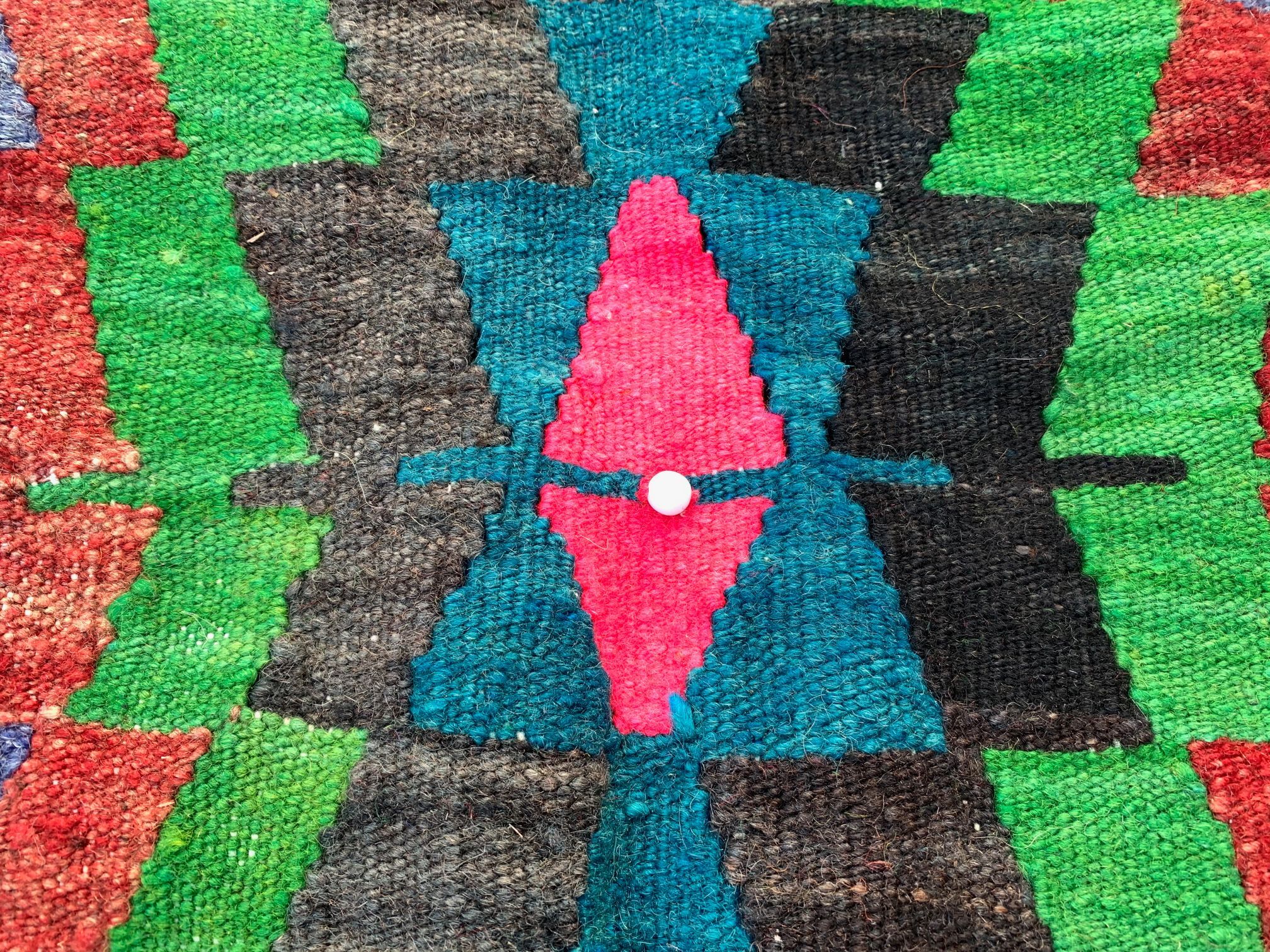 Vintage Turkish Kilim 340x183 cm wool kelim rug Large Purple, Green, Black, Blue