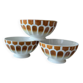 Set of 3 beautiful vintage Digoin bowls.
