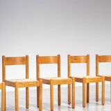 Six dining room chairs with mulch seats 1970
