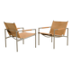 Paire de fauteuils "SZ02" cuir beige naturel par Martin Visser pour Spectru